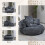 (Grey) High-Back Bean Bag Lounger Sofa with 3 Pillows 6