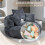 (Grey) High-Back Bean Bag Lounger Sofa with 3 Pillows 7