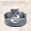 (Grey) High-Back Bean Bag Lounger Sofa with 3 Pillows 8