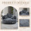 (Grey) High-Back Bean Bag Lounger Sofa with 3 Pillows 9