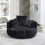 (Black) High-Back Bean Bag Lounger Sofa with 3 Pillows 1