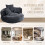 (Black) High-Back Bean Bag Lounger Sofa with 3 Pillows 6