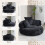 (Black) High-Back Bean Bag Lounger Sofa with 3 Pillows 9