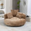 (Coffee) High-Back Bean Bag Lounger Sofa with 3 Pillows 1