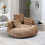 (Coffee) High-Back Bean Bag Lounger Sofa with 3 Pillows 4