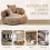 (Coffee) High-Back Bean Bag Lounger Sofa with 3 Pillows 7
