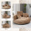 (Coffee) High-Back Bean Bag Lounger Sofa with 3 Pillows 8