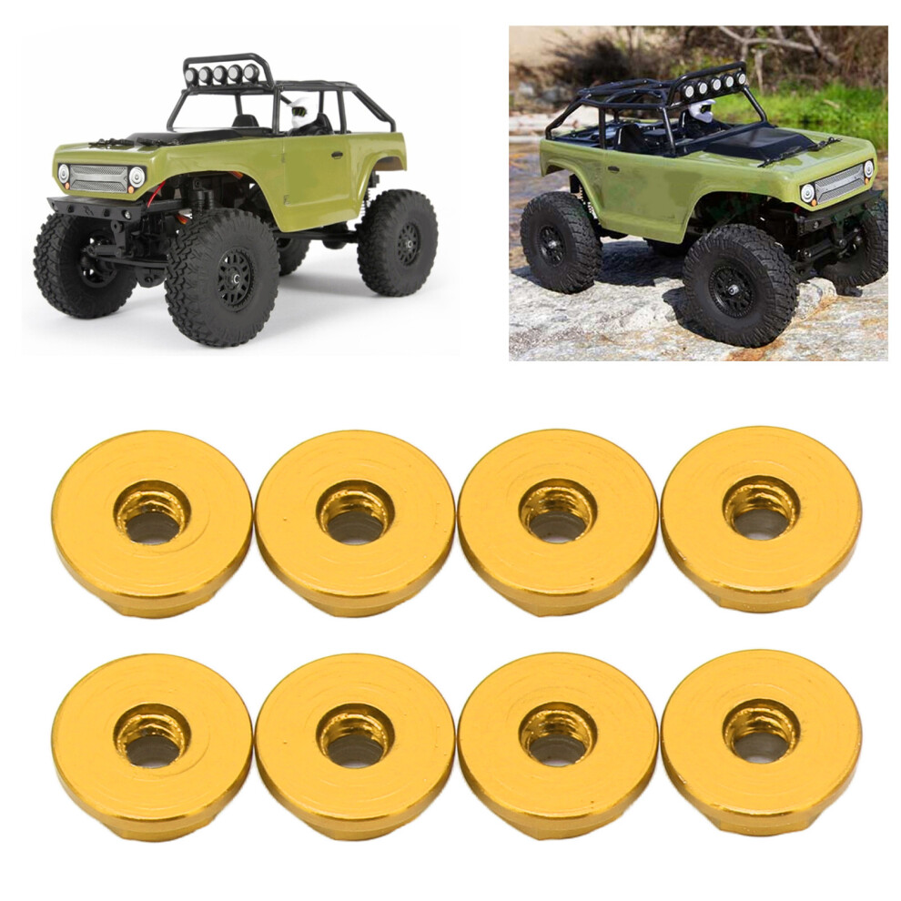 8Pcs 1/24 M2 Anti Loose Nut Aluminium Alloy Flanged Nylon Lining Anti Loose M2 Hex Self Locking Nuts For Axial For Scx24 Gold 8121321017545
