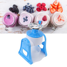 Hand Crank Shaved Ice Machine Stainless Steel Blades Safe Portable Ice Crusher for Home Restaurants Cafes Food Stalls Blue