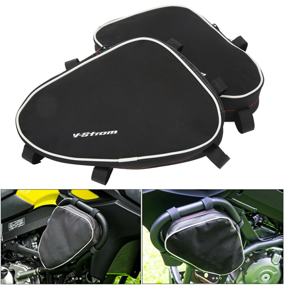 2 Pcs Motorcycle Frame Crash Bars Bag Repair Tool Placement Package Replacement for Suzuki VâStrom DL650 DL1000