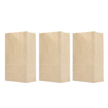 100 Pcs Kraft Paper Bag Food Grade Greaseproof Tear Resistant Disposable Brown Kraft Paper Grocery Bag 240x130x80mm/9.4x5.1x3.1in