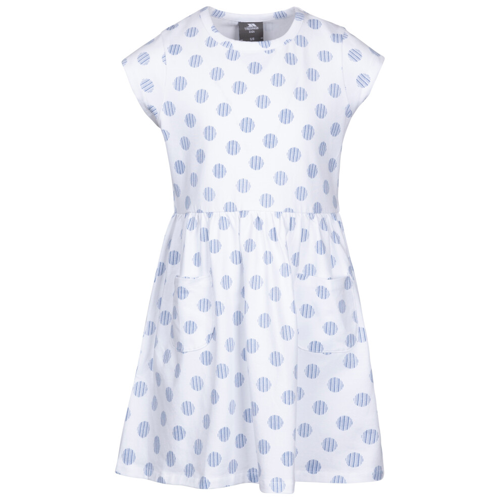 (5-6 Years, White) Trespass Kids Short Sleeve Dress Happiness