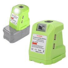 Convertidor de batería de 18V P743, 2x USB 5V 2A, DC14-21V