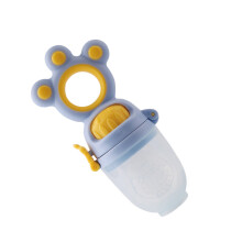 Baby Fruit Rotate Bite Feeder Pacifier Tasteless Silicone Cute Shape Push Feeder for Vegetables Blue