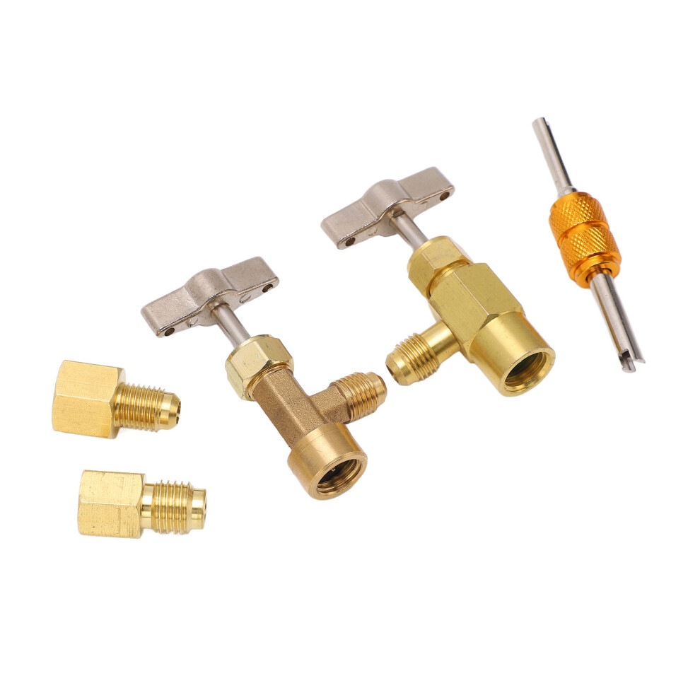 R134a Self Sealing Can Tap Valve Brass Puncture Style Dispenser Valve With Refrigerant Tank Adapters For Air Condition 3191321034298