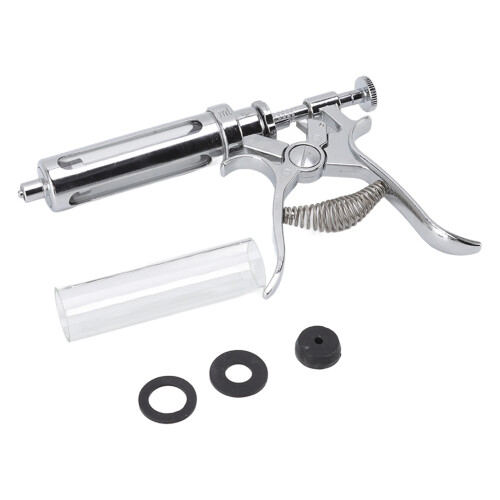 Inyector ajustable para ganado de 30 ml 20x13 cm Plateado 1