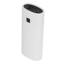DIY Power Bank Shell Box with 2 USB Output Ports LCD Display and LED Light for 2pcs 18650 Rechargeable Batteries White