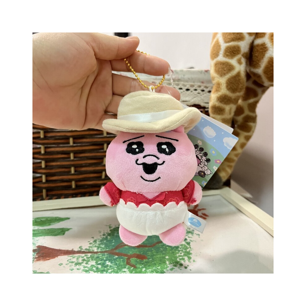 (Straw Hat)Drôle Trainman chapeau de paille habiller rose caleçon lapin peluche pendentif jouet