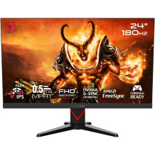 GAMEON 24 Inch Fast IPS Gaming Monitor Full HD 180Hz 0.5ms HDR400 FreeSync G Sync HDMI 2.1 DisplayPort 1.4 Console Ready Black