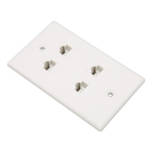 4-Port Cat6 ABS Ethernet-Wandplatte platzsparend