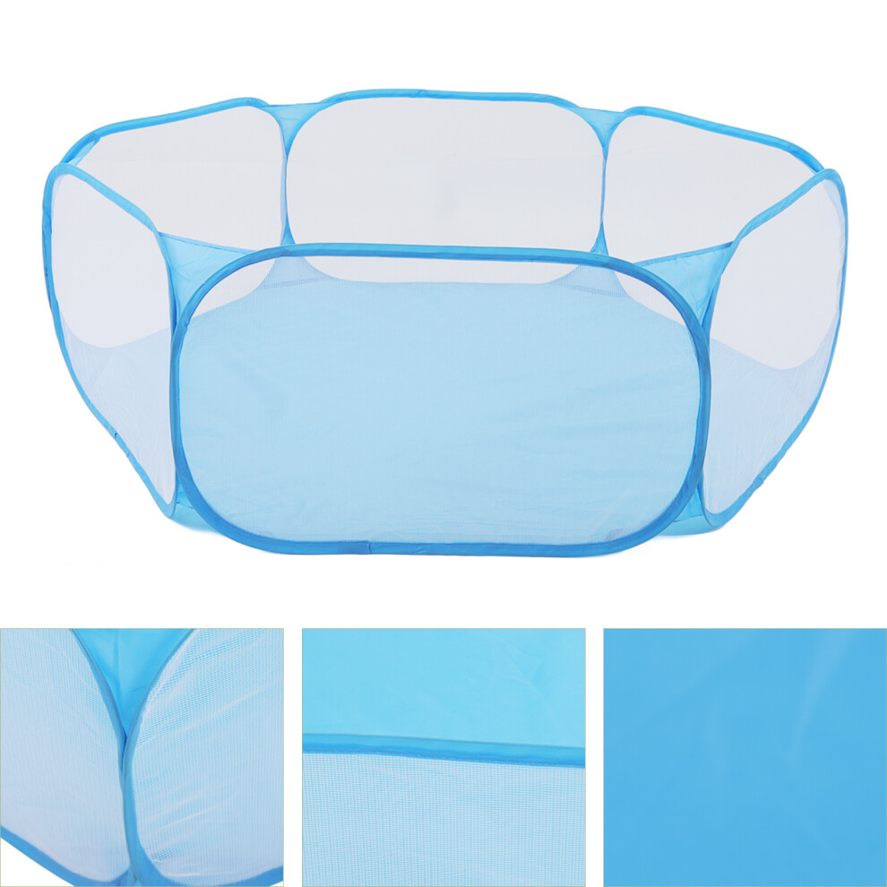 Small Animals Tent Foldable Breathable Interactive Easy Access Portable Small Pet Playpen for Pets Blue