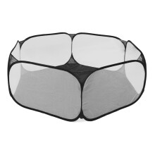 Small Animals Tent Foldable Breathable Interactive Easy Access Portable Small Pet Playpen for Pets Black