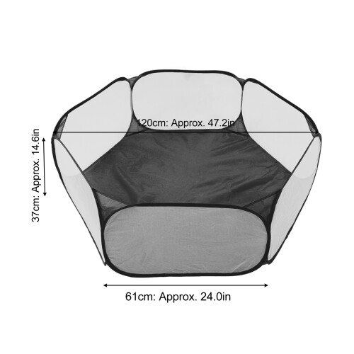 Small Animals Tent Foldable Breathable Interactive Easy Access Portable Small Pet Playpen for Pets Black 2
