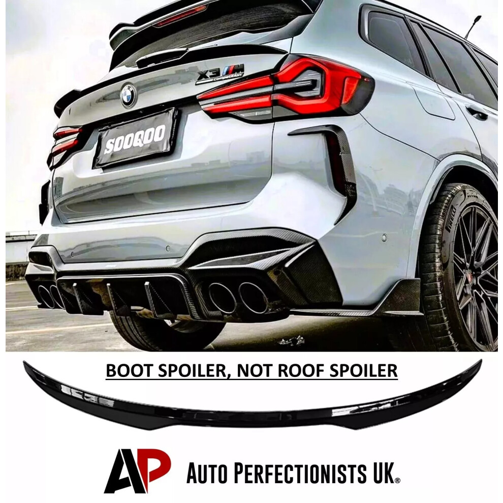 For Bmw X3 G01 X3m F97 Rear Mid Wing Boot Spoiler Lip Body Kit 2017+ Black 5061072666902
