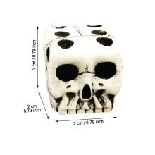 5 dados esqueléticos para Halloween, resina negra 2x2 cm