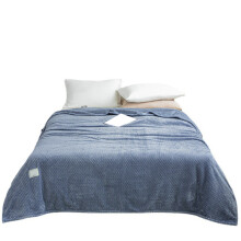 Milchfarbene Fleece-Decke mit Gittermuster 100 x 120 cm Blau 500 g