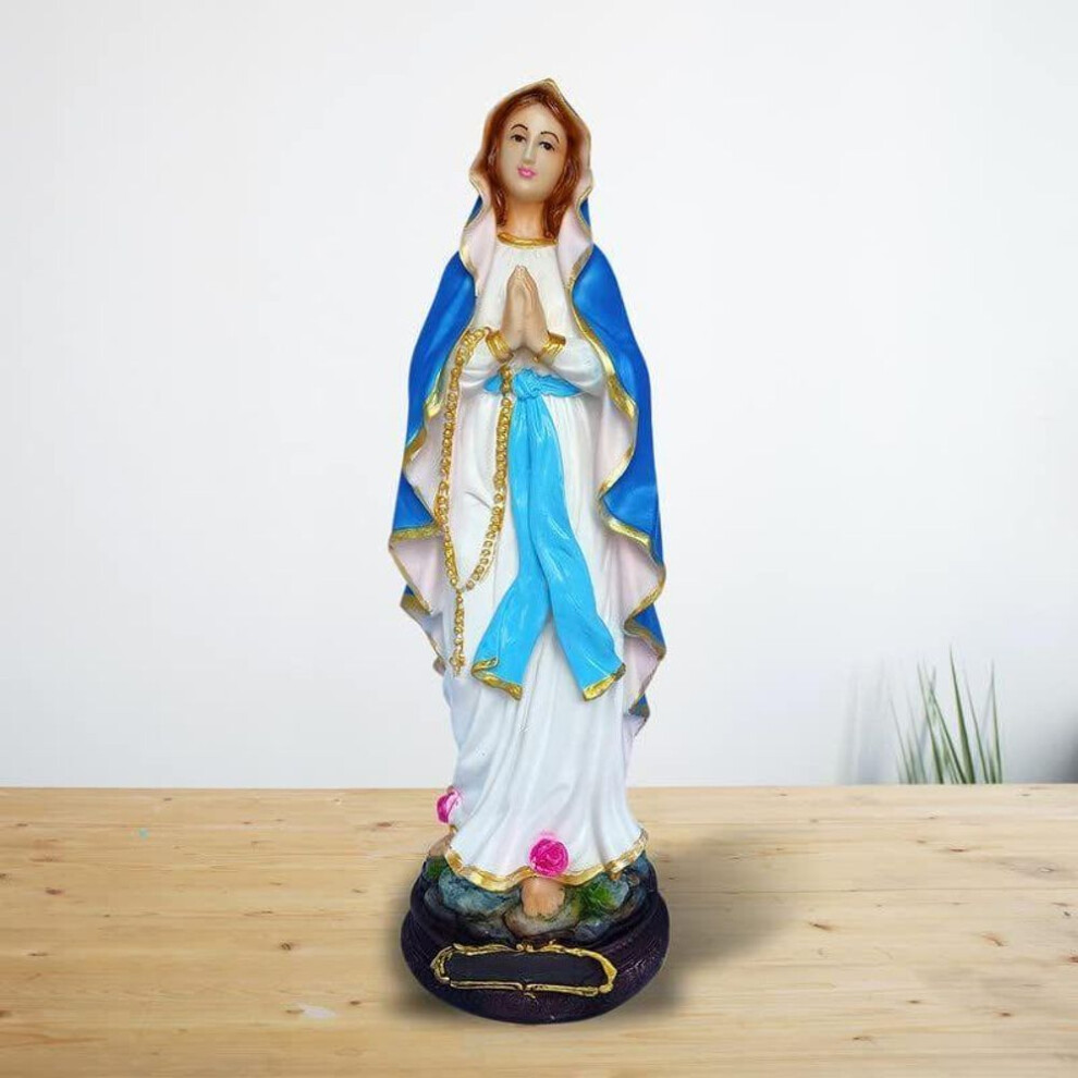 Polymarble 1 Feet Lourdh Mary Showpiece Idol Catholic Wall Decorative Christian Statues Figurine Home Decor Craft House Warming For Living Room