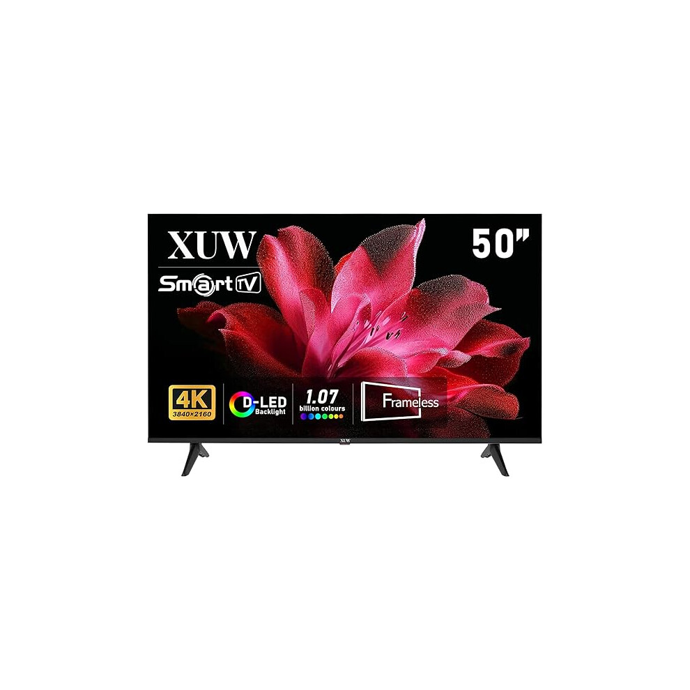 Xuw 50 Inch Uhd 4K Smart Tv, D-Led Backlight Television, Borderless Design,Hdmi Usb Dvb-T2/S2 Rj45 Interface 098765678961