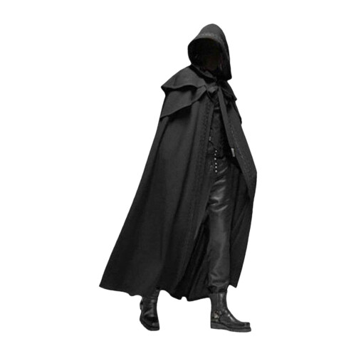 Capa con capucha de Halloween Unisex S/M/L/XL negra 2