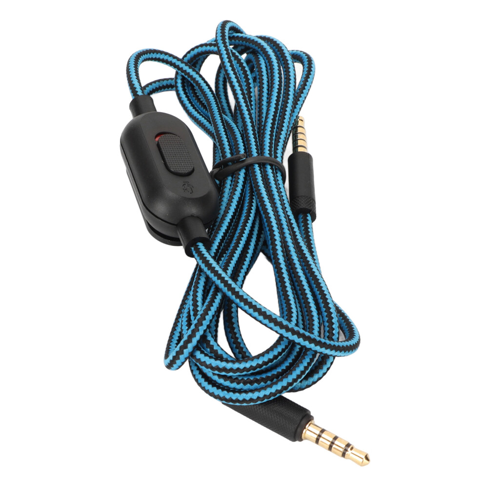 Gaming Headset Cable Woven Earphone Cord With Volume Control And Mute Switch For Logitech G Pro G Pro X G433 G233 Blue 7671321055098