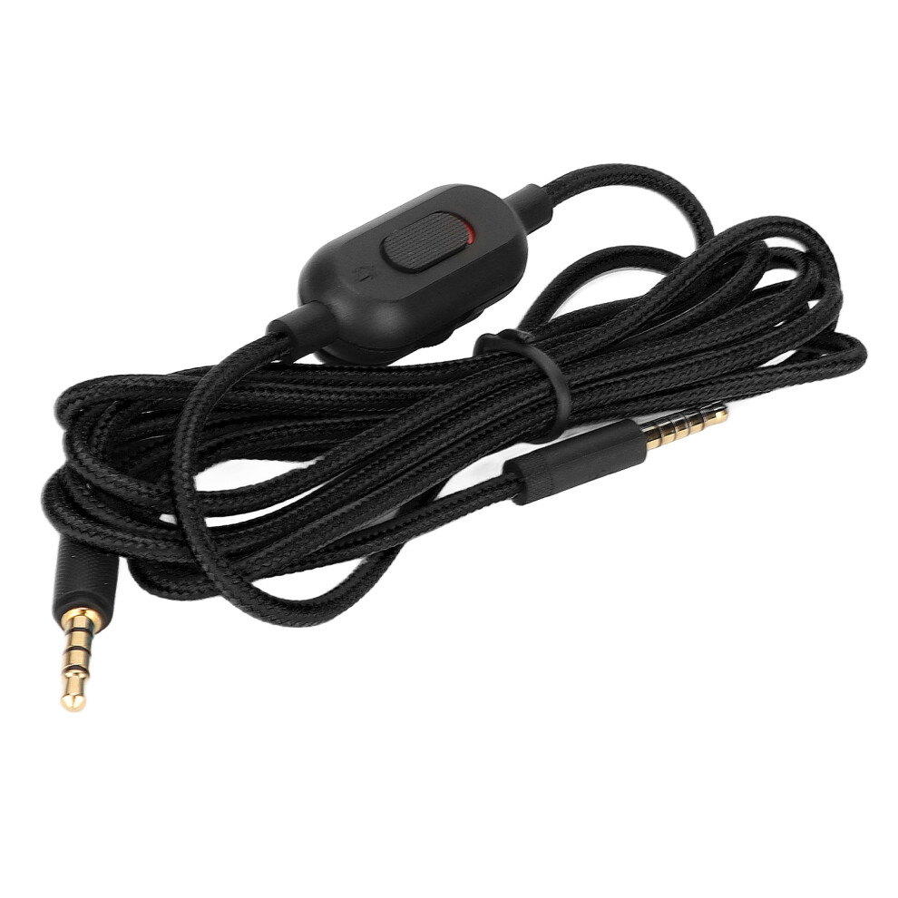 Gaming Headset Cable Woven Earphone Cord With Volume Control And Mute Switch For Logitech G Pro G Pro X G433 G233 Black 3131321055183