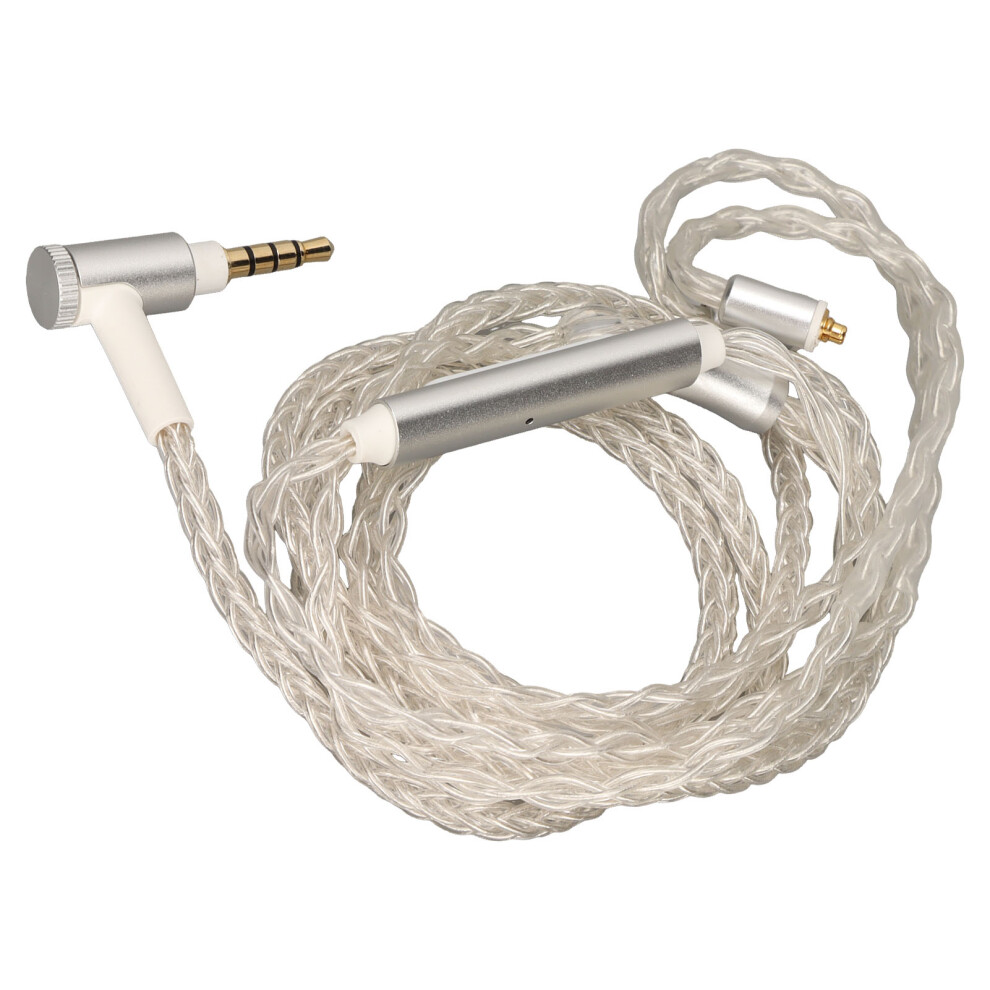 Earphone Upgrade Cable 8 Core Plated Mmcx Replacement Headphone Cord With Mic For Se846 Se535 Se215 Se315 Se425 Silver 5041321055176