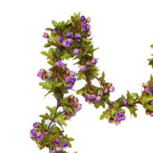 Künstliche Rosen Blättergirlande Lila 50 g