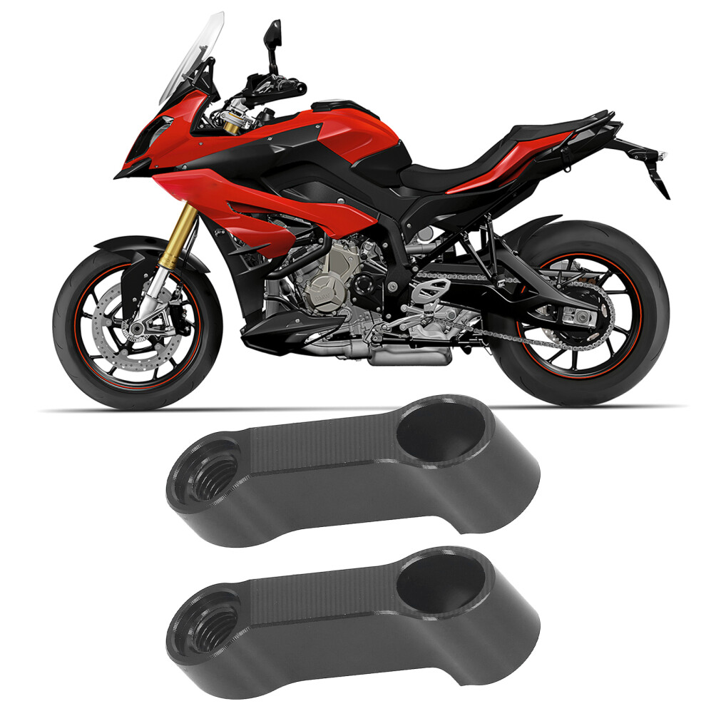 10Mm Mirror Risers Extenders Aluminium Alloy Spacers Extension Adapter Kit For F900xr F900r S1000xr S1000r Black 4661321059694