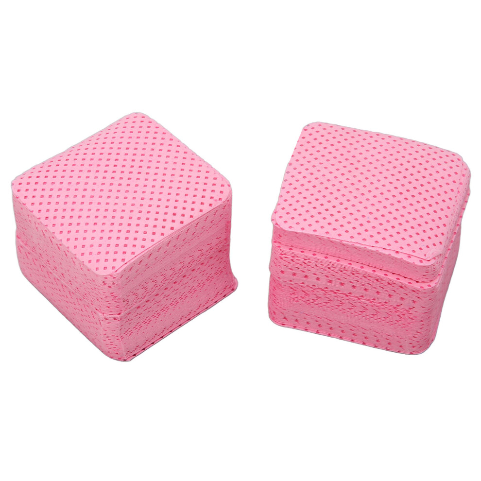 Pink 1000Pcs Lint Free Nail Wipes Soft Nail Polish Remover Pad Eyelash Extension Glue Cleaning Pad