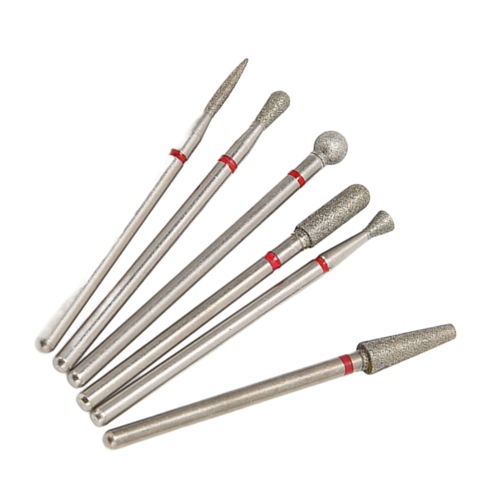 12Pcs Nail Drill Bits Diamond Manicure Rotating Head for Nail Grinding Polishing Reshaping