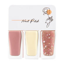 T13 Conjunto de 3 esmaltes de uñas a base de agua fácil de quitar