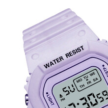 Reloj deportivo LED morado luminoso impermeable