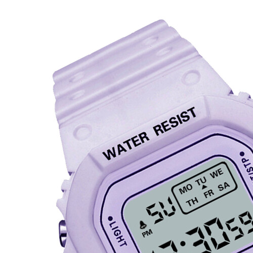 Reloj deportivo LED morado luminoso impermeable