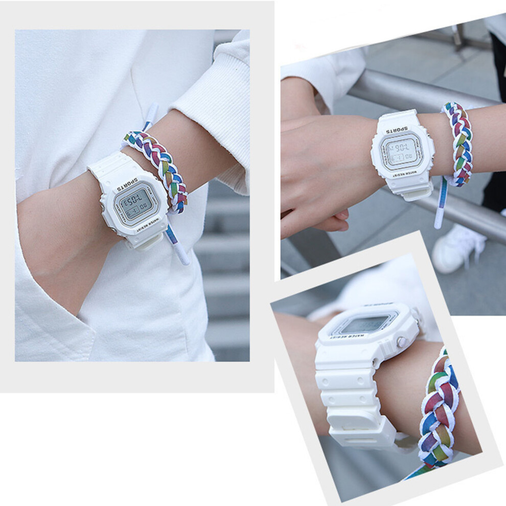 Led Electronic Sports Watch Waterproof Lightweight Luminous Smartwatch For Boys Girls White 7611321063631