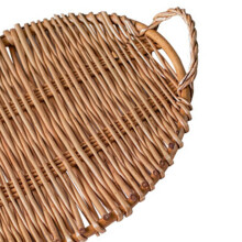Geflochtenes Rattan-Tablett 388 g rund antikmessingfarbig