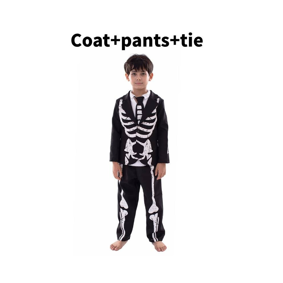 (Skeleton Kid,M)Déguisement Halloween Squelette Dinosaure Cosplay Enfant Scène Déguisement Vêtements Fêtes