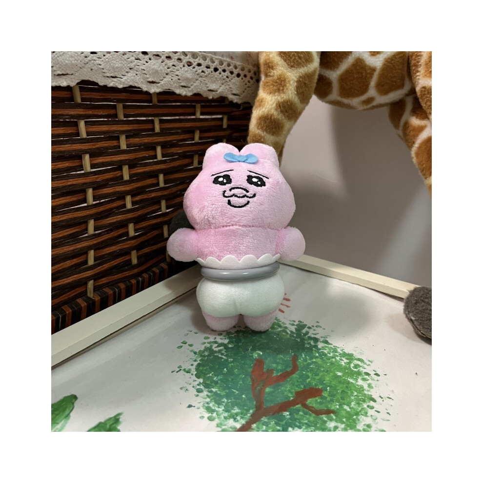 (Hoop)Drôle Trainman chapeau de paille habiller rose caleçon lapin peluche pendentif jouet