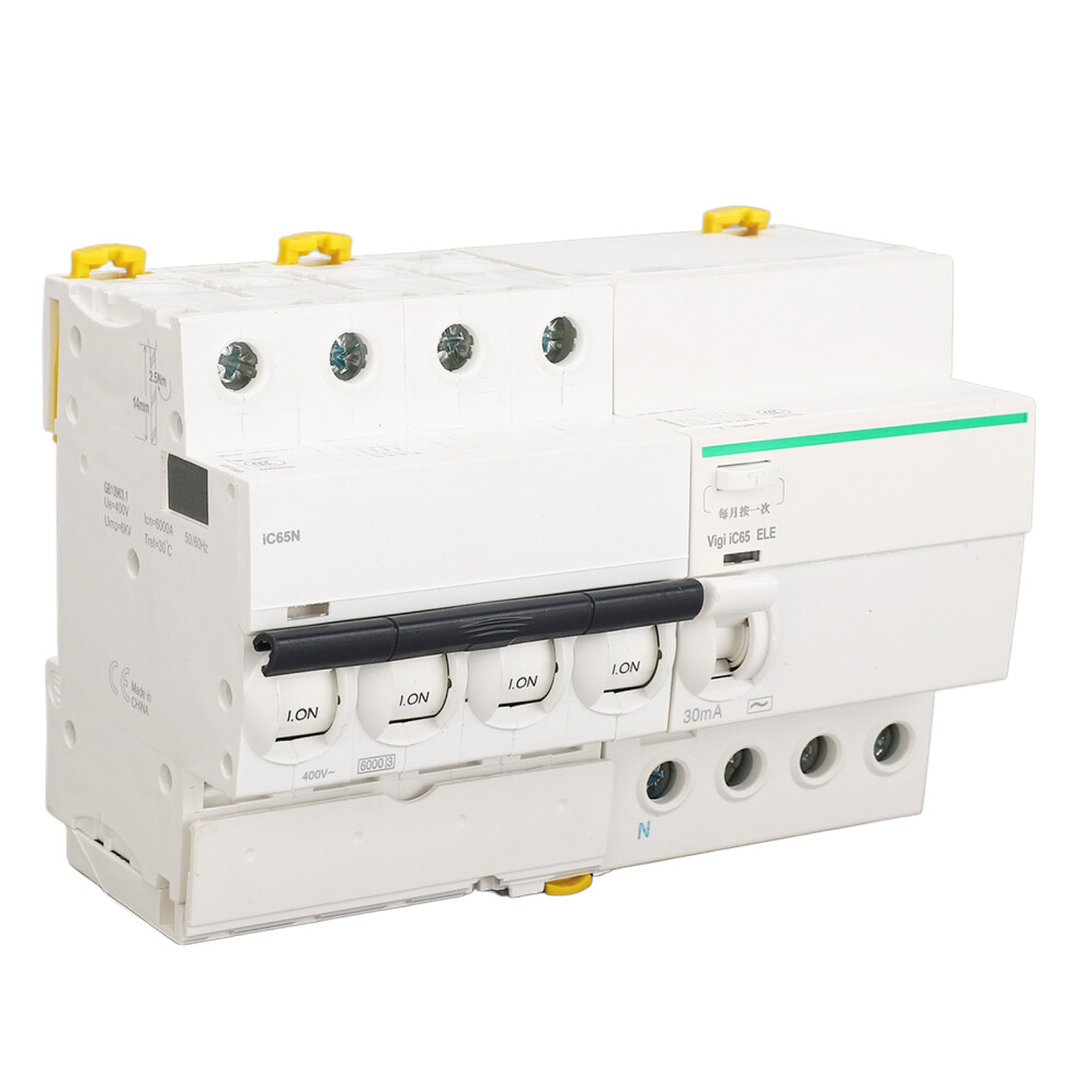 Miniature Circuit Breaker Pa66 Flame Retardant Shell 4P And N Circuit Breaker With Leakage Protection Accessory Ac400v 40A 4951321066663