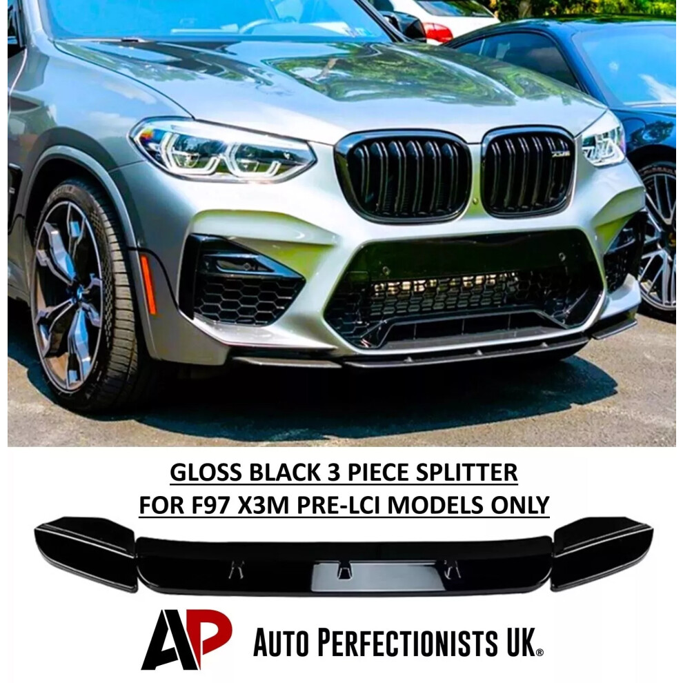 For Bmw X3m F97 Pre-Lci Front Splitter Spoiler Lip Wing Body Kit 2019-21 5061072667268
