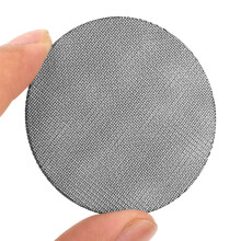 Pantalla redonda de acero inoxidable tipo puck, 53,5 mm, 150 μm